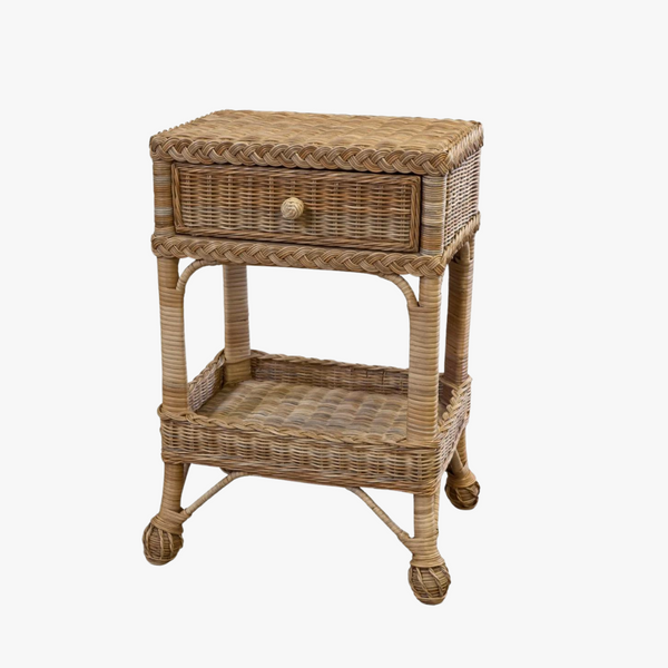 Classic Wicker Bedside Table