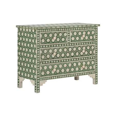 Clementine Green Floral Bone Inlay Chest