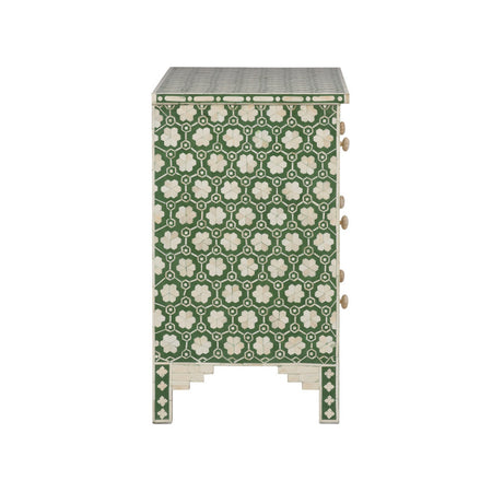 Clementine Green Floral Bone Inlay Chest side view