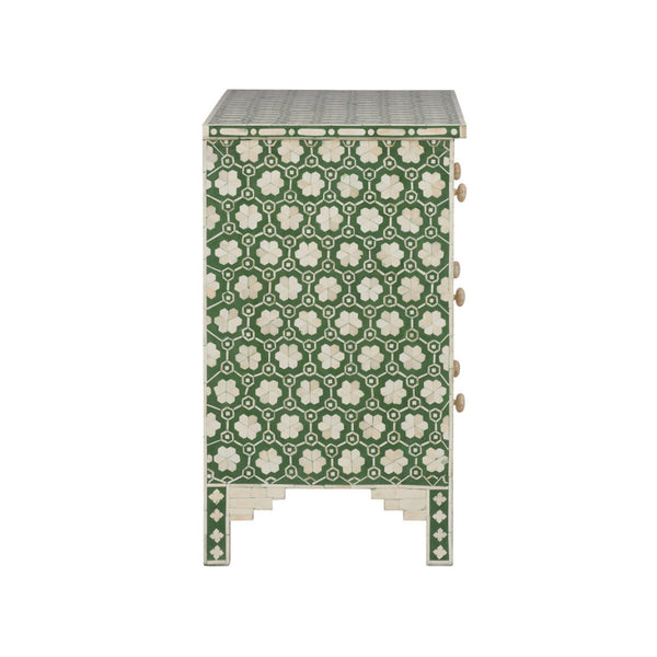 Clementine Green Floral Bone Inlay Chest side view