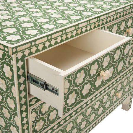 Clementine Green Inlay Chest drawer interior