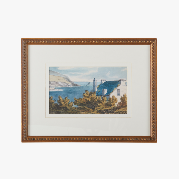 Cliffside House Framed Print - coastal wall art