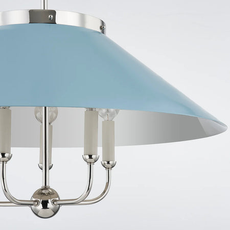 Clivedon Blue Bird Chandelier - polished nickel details