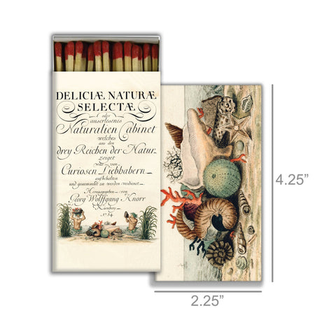 Matchbox with natural history sealife design and text 