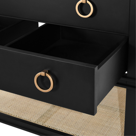 Cogswell Black Vanity Open Drawe Details