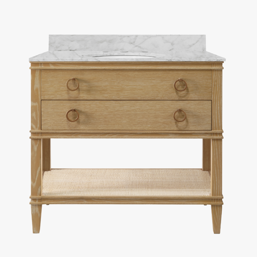 Cogswell Cerused Oak Vanity - Marble Top Vanities - Dear Keaton