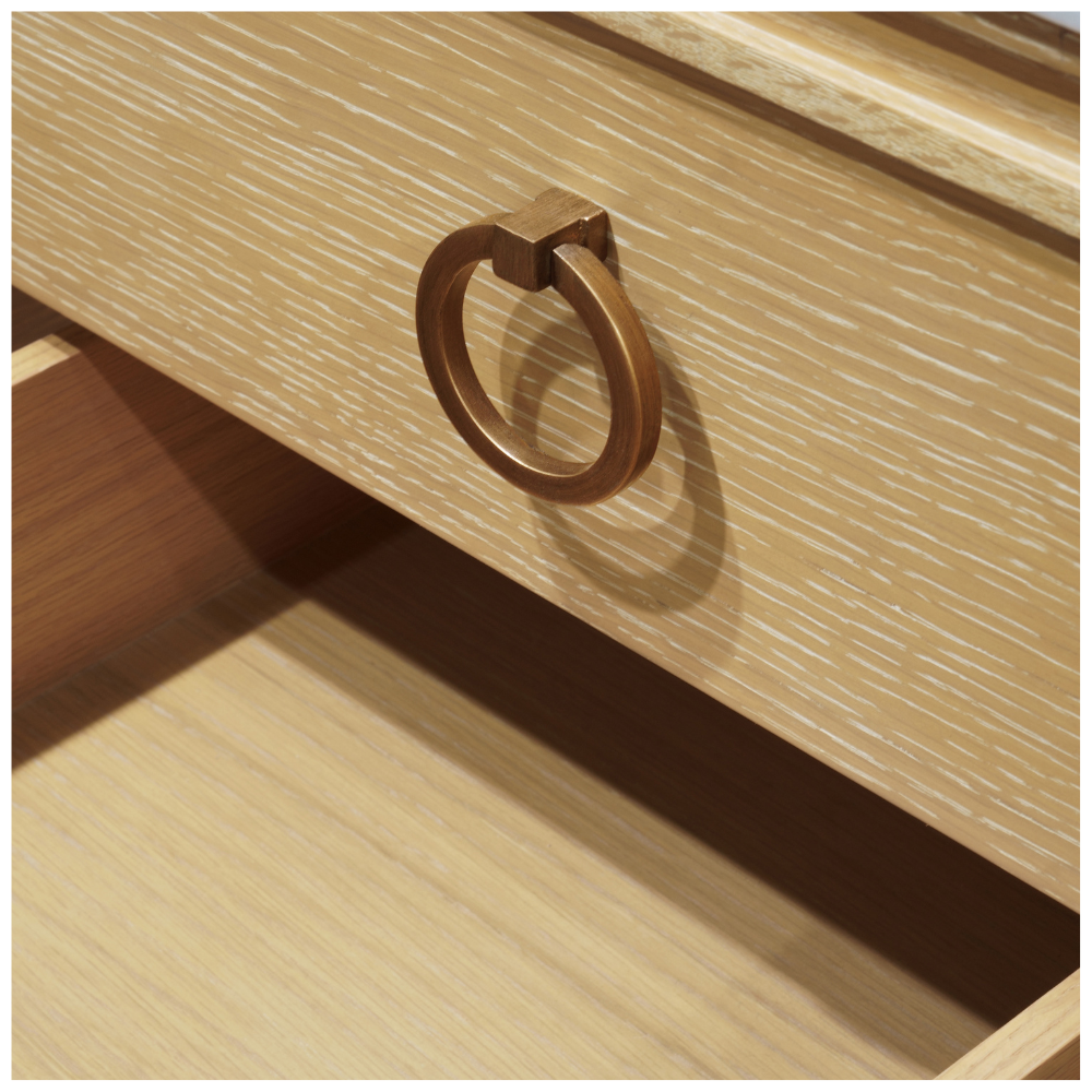 Cogswell Cerused Oak Vanity Hardware Closeup