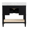 Cogswell Black Marble Top Vanity back cutout for installation
