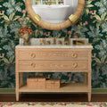 Cogswell Cerused Oak 48 inch vanity in tropical bathroom