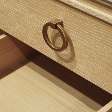 Cogswell Cerused Oak Vanity - 48" Wide - open drawer closeup