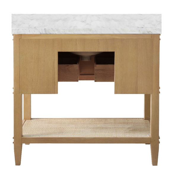 Cogswell Cerused Oak Vanity back cutout