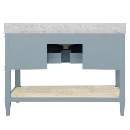 Cogswell Light Blue Vanity back cutout - 48" Wide