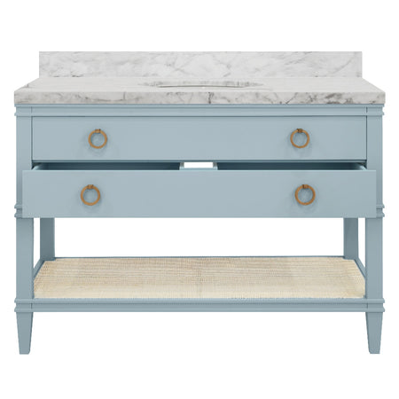 Cogswell Light Blue Vanity with open drawer - 48" Wide