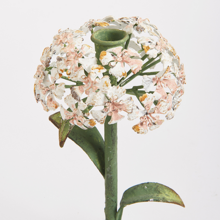 Handpainted Hydrangea Taper Holder closeup