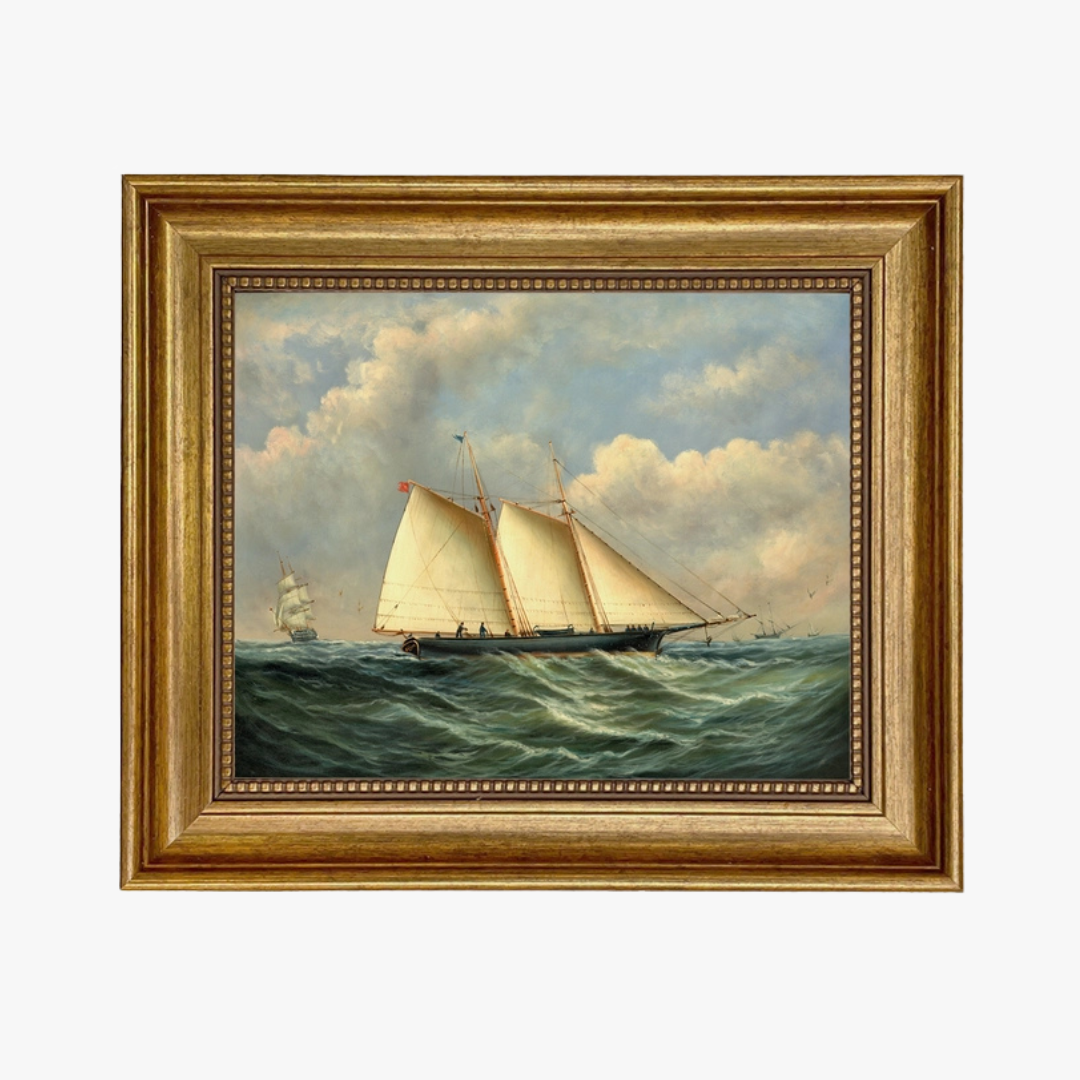 Framed Schooner at Sea