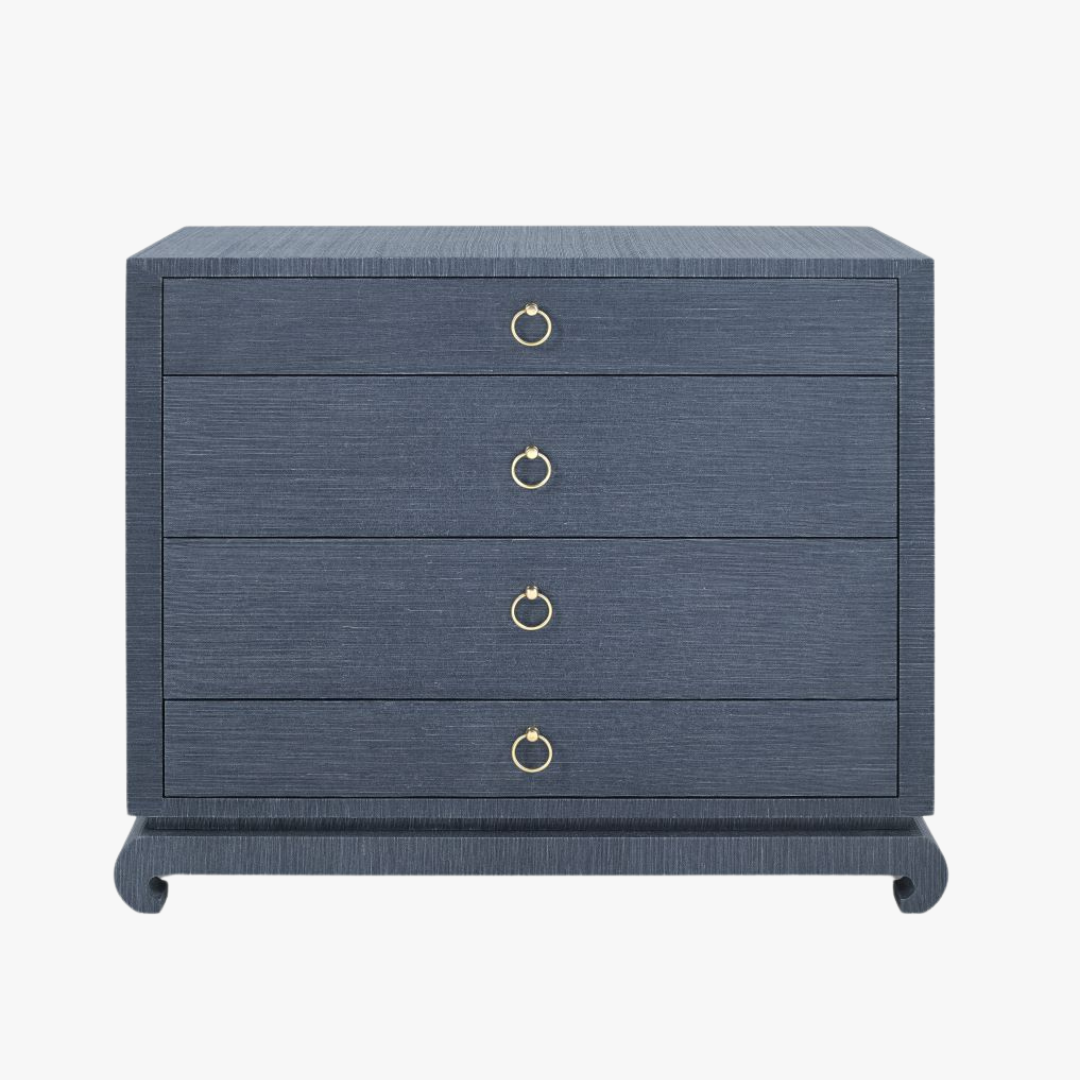 Zen Navy Grasscloth Chest