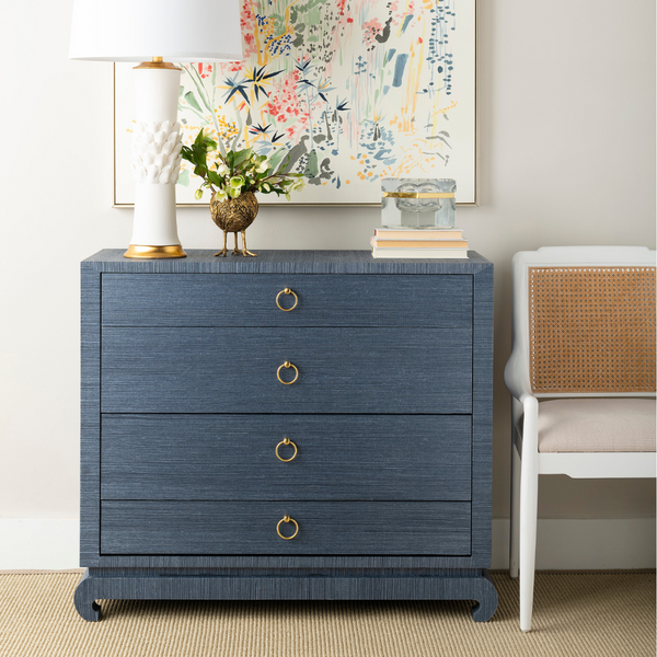 Zen Navy Grasscloth Chest