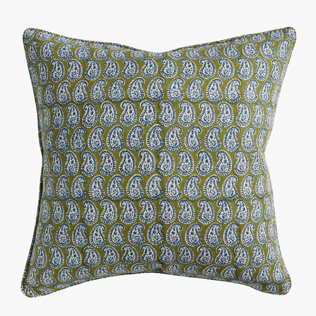 Simrane Moss Azure Pillow Cover