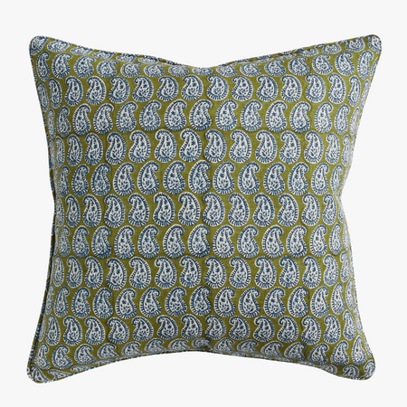 Simrane Moss Azure Pillow Cover