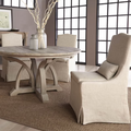 Cora Slipcovered Linen Dining Chairs in Neutral Dining Room