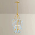 Coralie Soft Blue Small Lantern illuminated