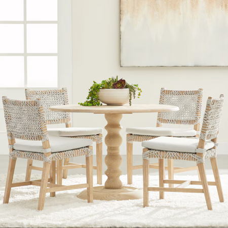 Costa Woven Rope Dining Chairs styled around table