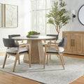 Cranford Round Dining Table styled in dining room 