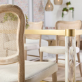 Crawford Cane Back Dining Chairs styled