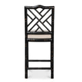 Crosby Aged Black Counter Stool - fretwork design