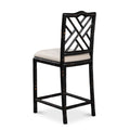 Crosby Black Counter Stool - fretwork design back