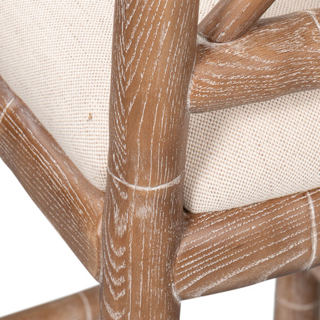 Crosby Oak Counter Stool - whitewash finish closeup