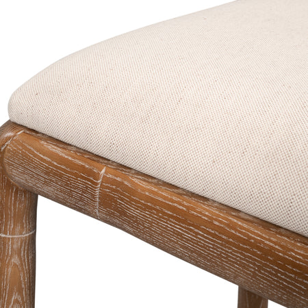 Crosby Oak Counter Stool neutral linen seat detail