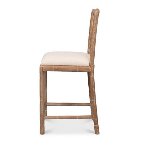 Crosby Oak Counter Stool side view