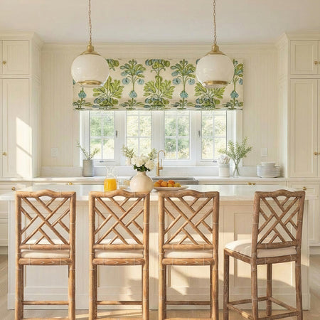 Crosby Oak Counter Stools styled in kitchen