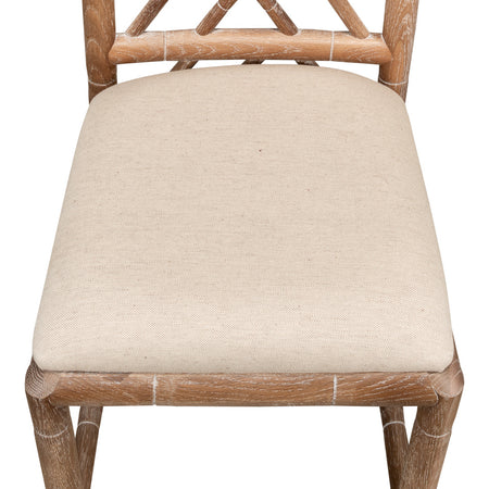 Crosby Oak Side Chair linen seat