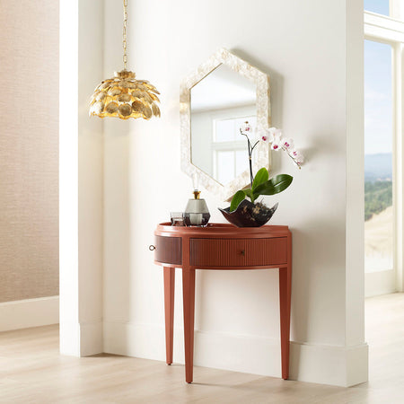 Custom Color Clermont Demilune Console in foyer
