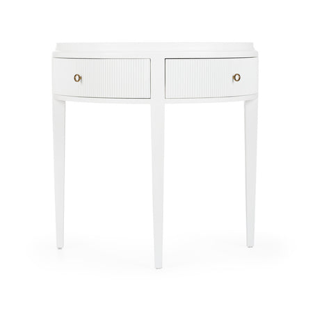 Custom Color Clermont Demilune Console with ribbed apron front