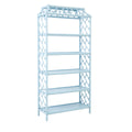 Custom Color Light Blue Chippendale Fretwork Bookcase 