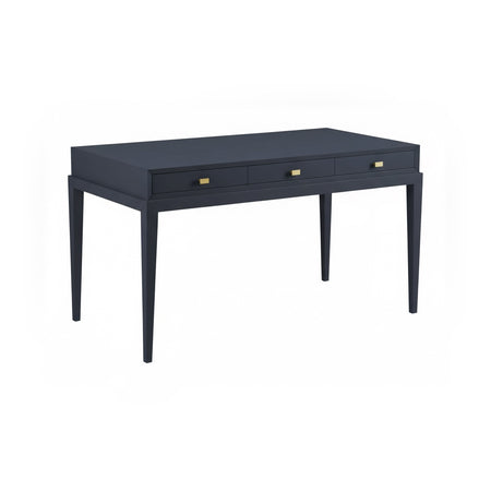 Custom Color beveled three drawer desk - painted navy
