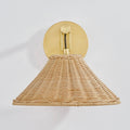 Dartmoor Woven Rattan Sconce front view