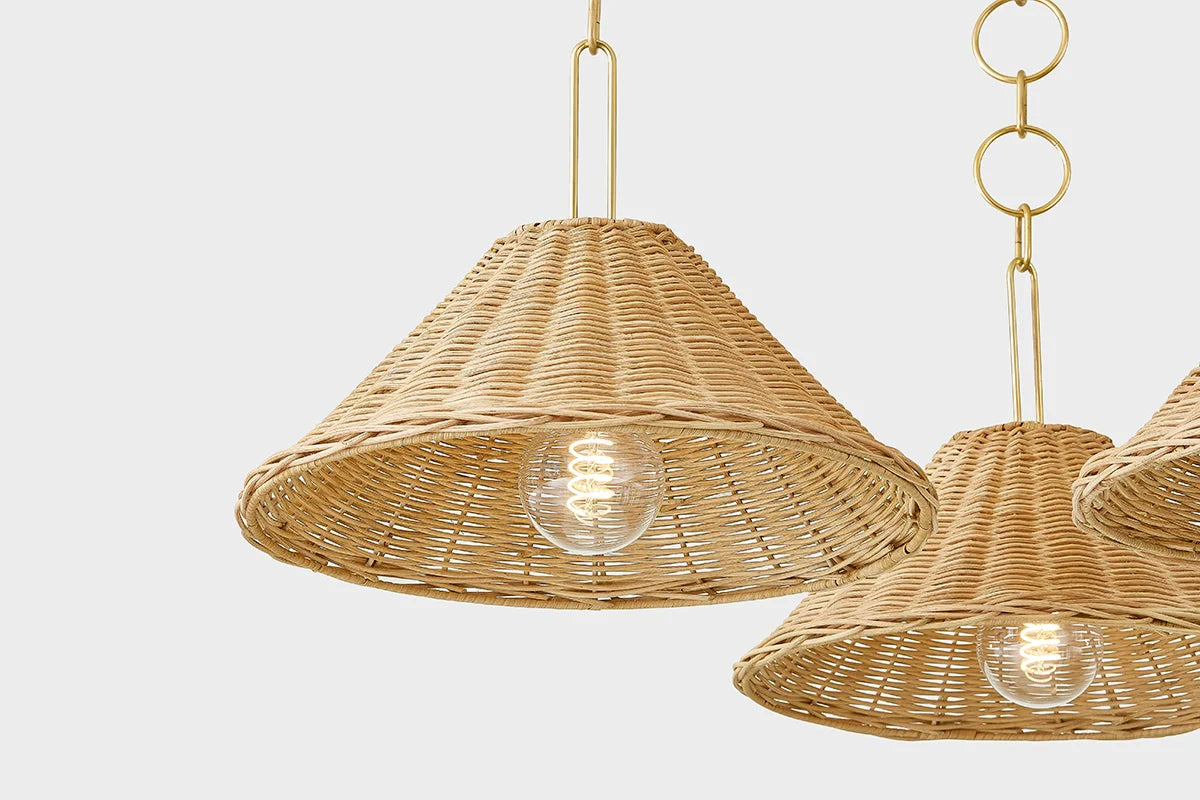 Dartmoor Woven Rattan Chandelier Closeup