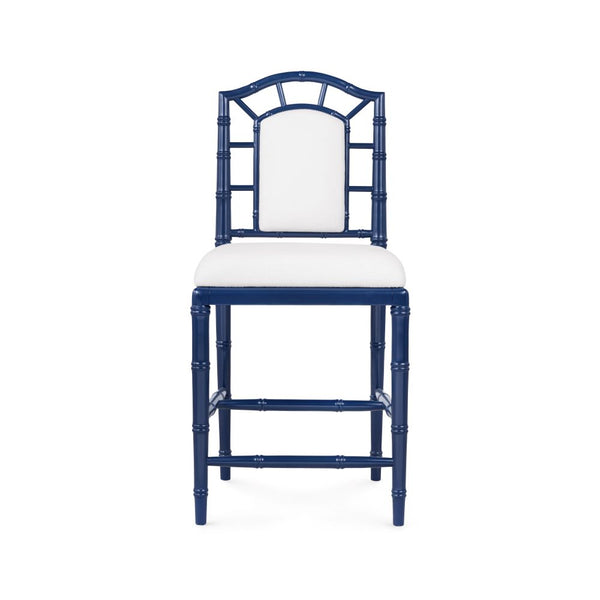 Highgrove Midnight Blue Counter Stool with linen upholstery