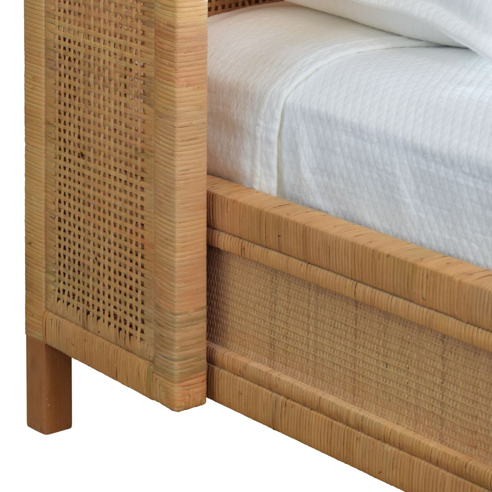 Dorian Woven Cane Bed - woven cane texture