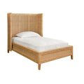 Dorian Woven Cane Twin Size Bed with winged headboard