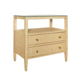 Damien Natural Grasscloth BedSide Table