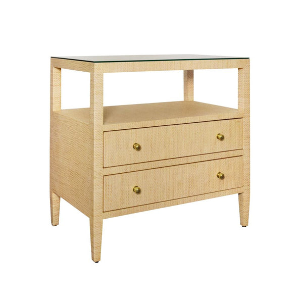 Damien Natural Grasscloth BedSide Table