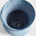 Dabney Chambray Blue Stoneware Pot top view - drainage hole
