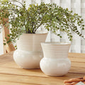 Dabney Ivory Stoneware Pots - two sizes