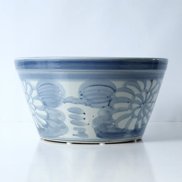 Dahlia Planter - Blue and White flowers