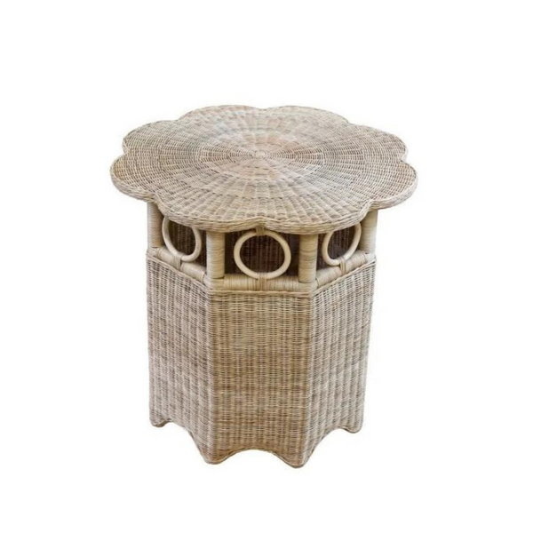 Daisy Flower Wicker Side Table